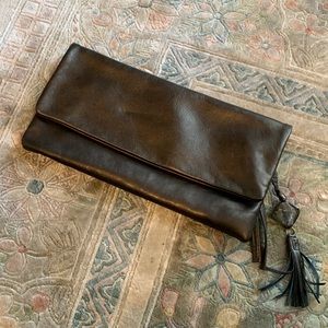 David Lawrence Brown Genuine Soft Leather Clutch